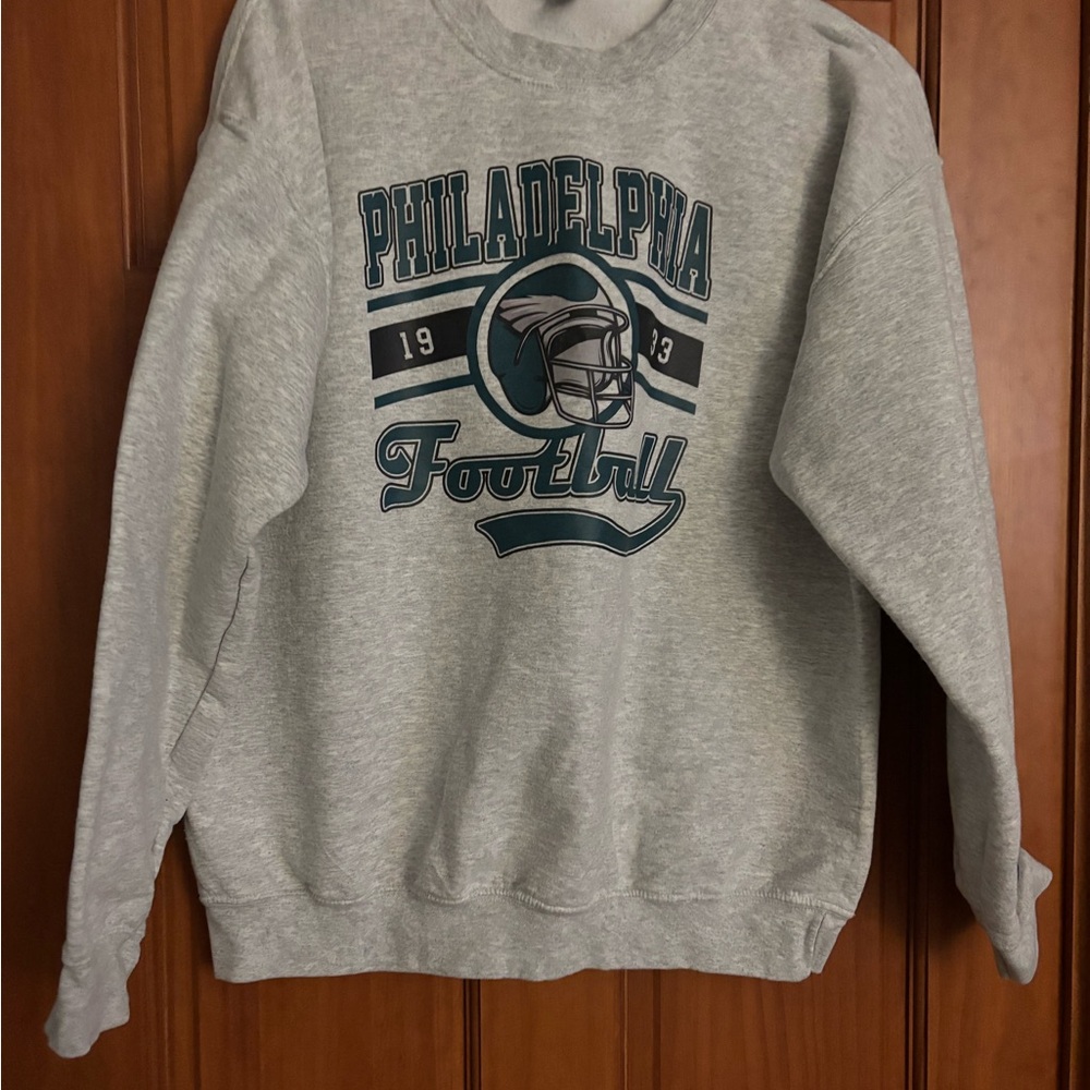 Gildan Gray Philadelphia Football Crewneck Sweater